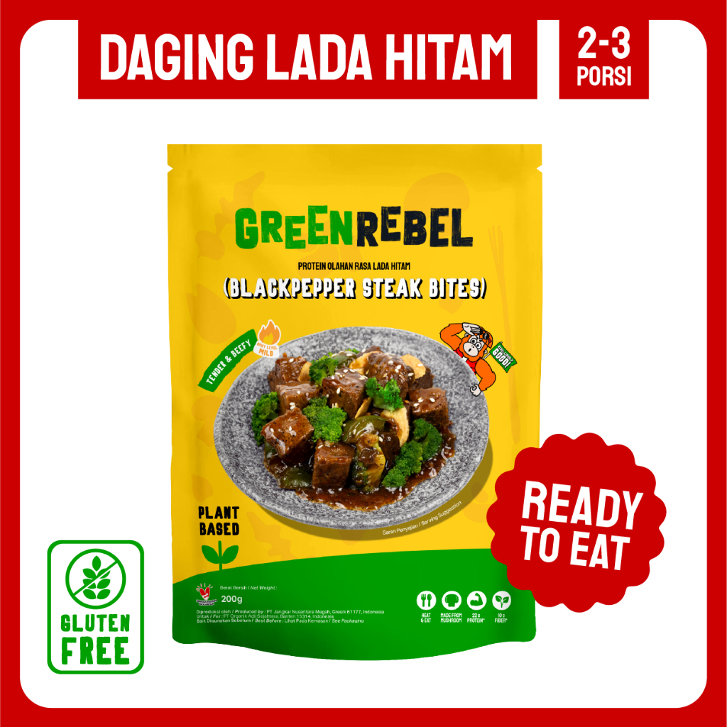 

Green Rebel Daging Lada Hitam | Siap Makan | Lauk Sehat | Ready To Eat | 160gr