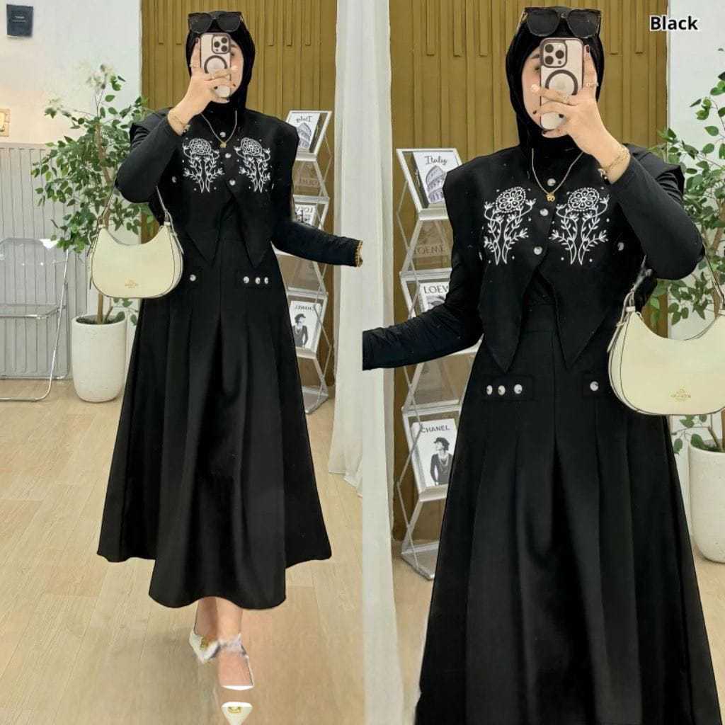 Set Baju Busui Hijab Baju Muslim Swetelan Stilan Baju Lebaran Oneset Remaja Setelan Wanita 2In1 Wans