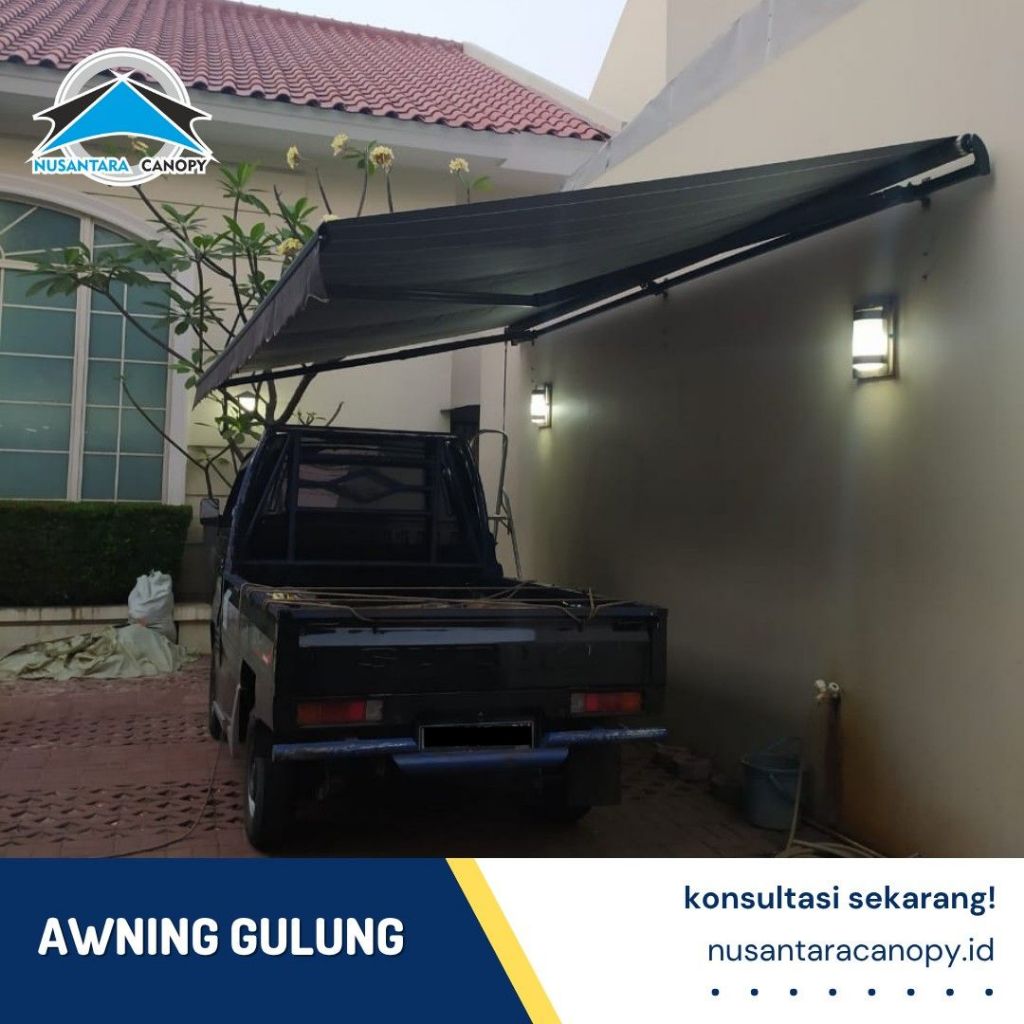 Kanopi Lipat Awning Gulung Otomatis dan Manual Bergaransi Bogor - Canopy Buka Tutup Outdoor Murah