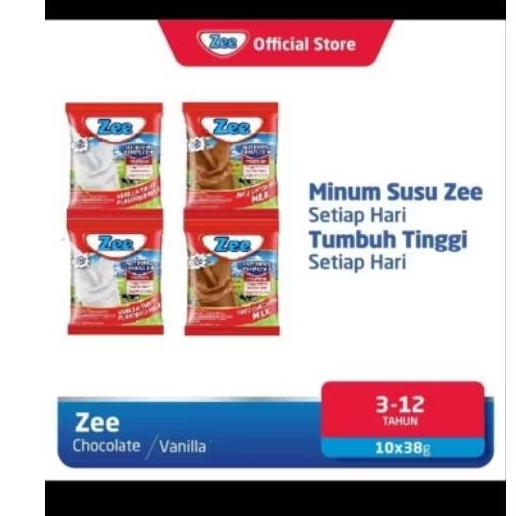 

Zee sachet (1 renceng isi 10 sachet ) susu untuk anak usia 3-12 tahun