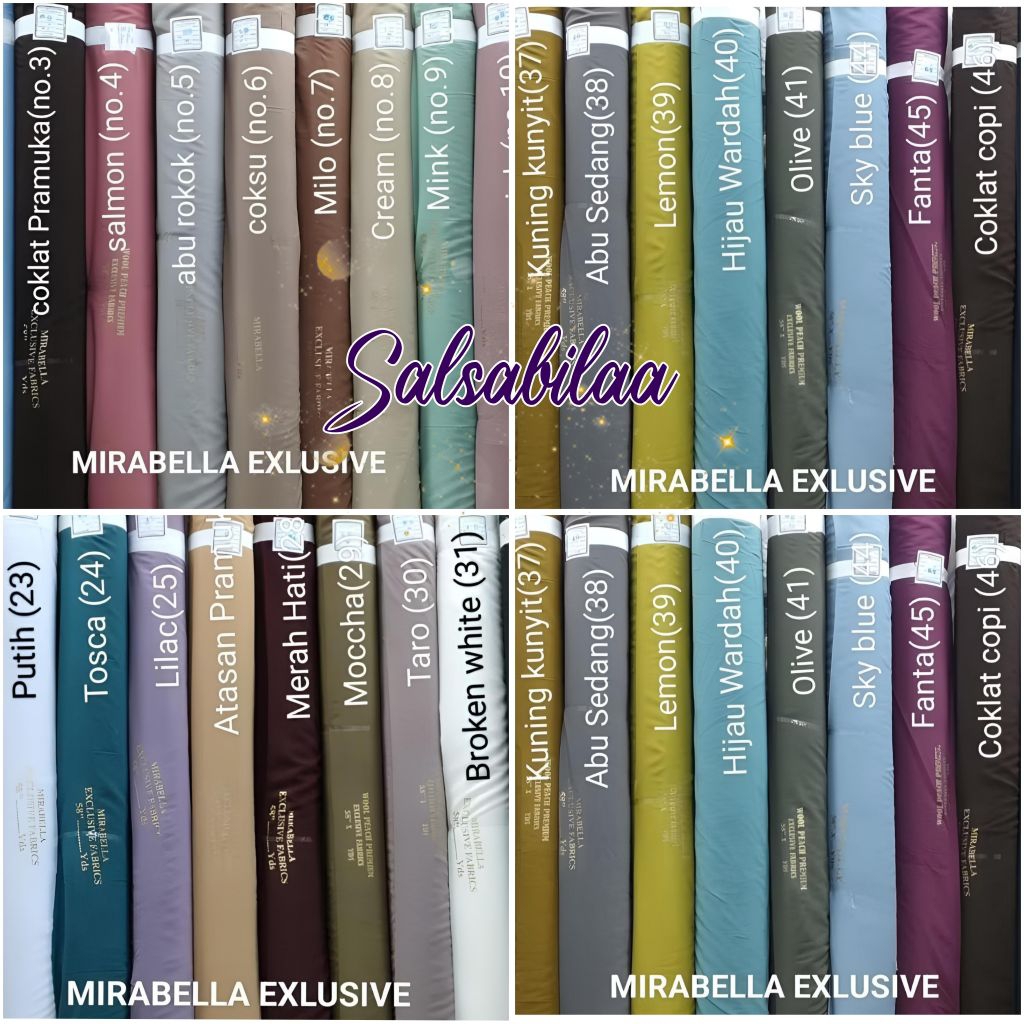 Kain Bahan mirabella exclusive,wolfis, wolvis, woolpeach, kain wolfis meteran