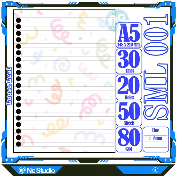 

Loose leaf Kertas binder A5 Isi 50 Lembar Polos karakter Simile senyum icon lucu autestic autestik Estetik Buku Refil isi ulang lucu warna warni bergambar garis Repil Vol-2