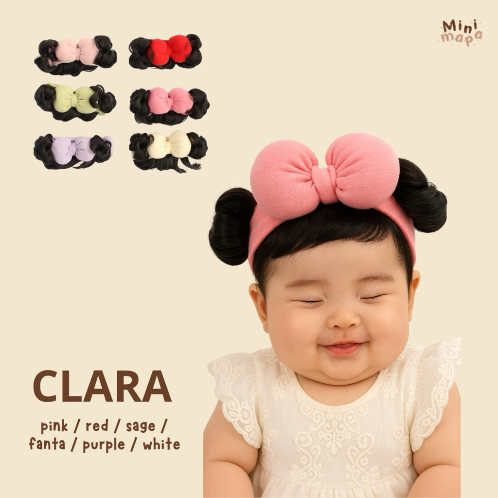 MINIMAPA - Bandana bayi wig rambut palsu impor premium bando baby anak cewek wig poni cute cantik me