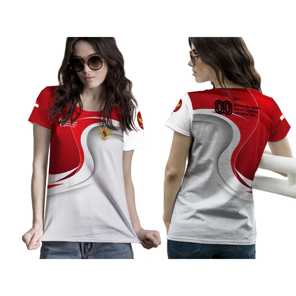 NeoJersey - Kaos Pendek Wanita HUT RI ke 80 Jersey Wanita Jersey Spesial HUT RI ke 80 Jersey HUT RI 