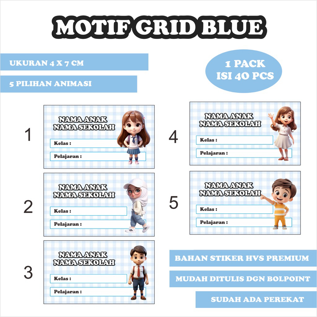 

STICKER LABEL BUKU STIKER NAMA PELAJARAN STIKER ANAK SEKOLAH