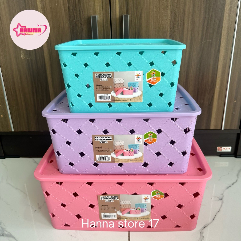 keranjang penyimpanan + tutup/keranjang plastik tutup/keranjang motif rotan/kotak penyimpanan/storag