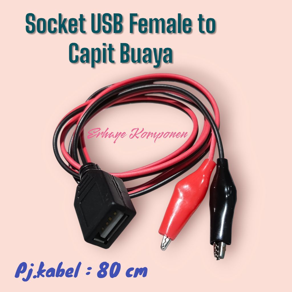 Socket USB Female to Capit Buaya.
