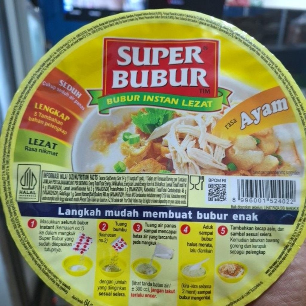 

BUBUR INSTAN LESAT RASA AYAM 69GR