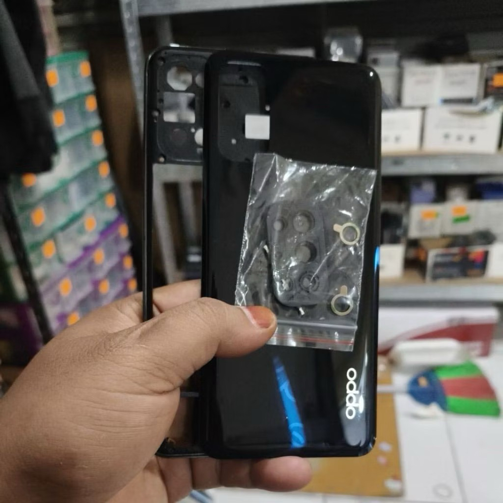 RENO 4 4G HOUSING CASING CASE BACKDOOR PLUS BAZEL MIDLE PLATE KESING FULLSET BACK COVER OPPO RENO 4 