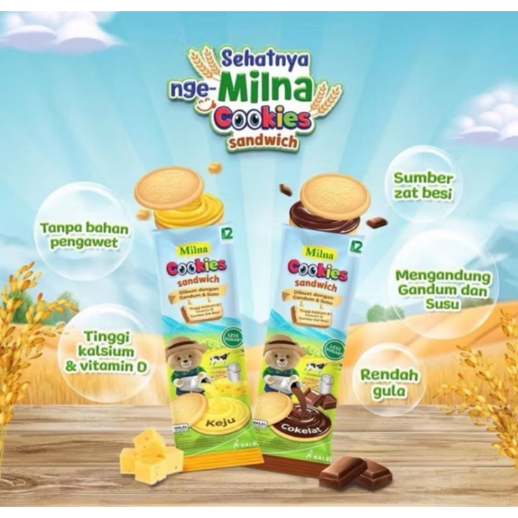 MILNA COOKIES SANDWICH KEJU DAN COKLAT | BISKUIT BAYI 1pcs