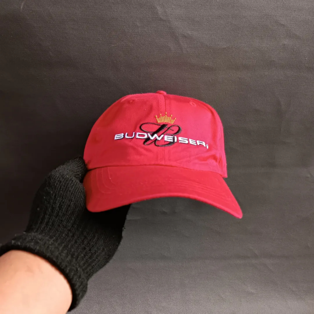 Topi Simple Cap Unisex Pria Wanita BUDWEISER Merah