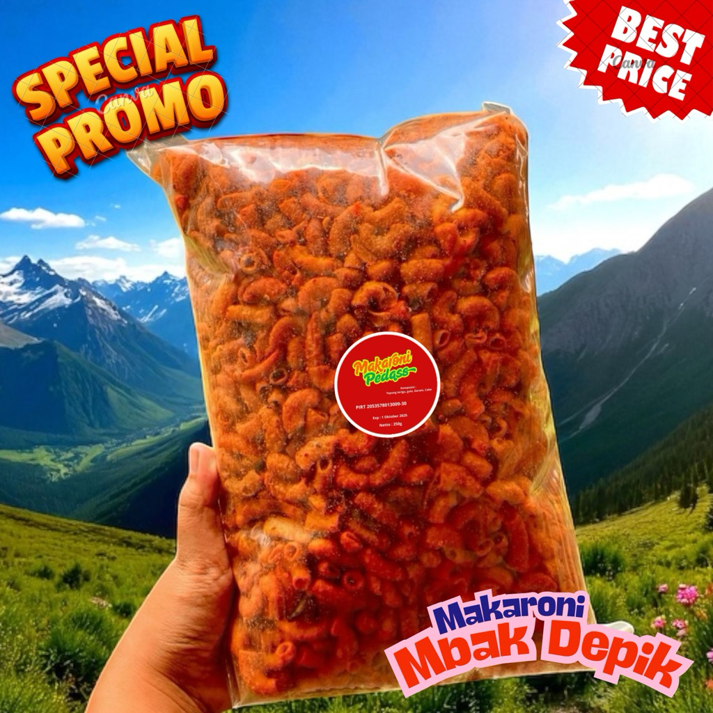 

Makaroni 1/4kg Extra Pedas | makaroni pedas asin | Pendamping Lauk