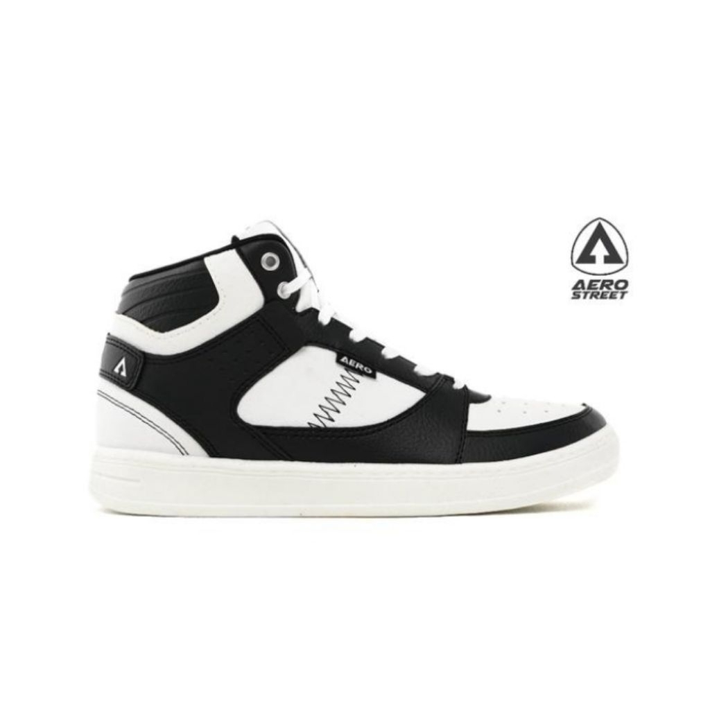 Sepatu Aerostreet Hoops High Putih Hitam putih Abu Sepatu Casual Sneakers