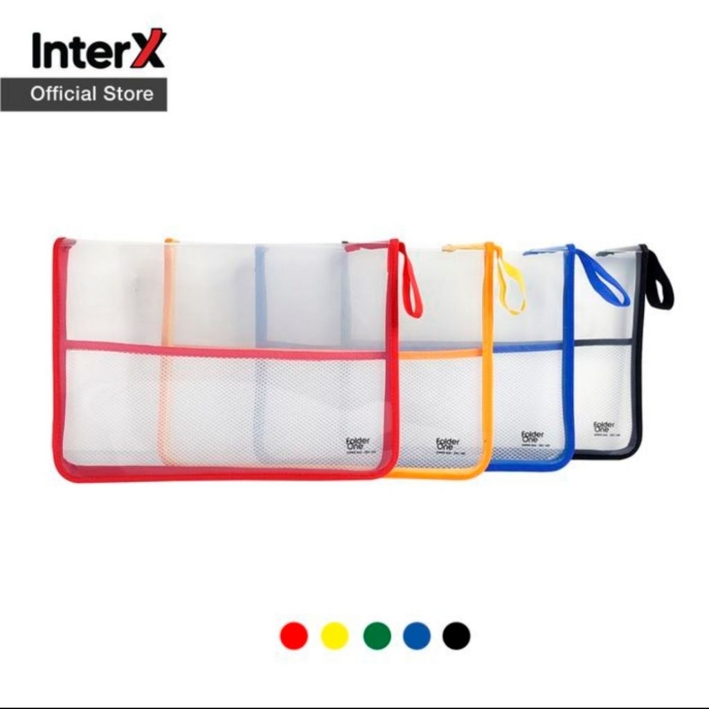 

map plastik Zipper Resleting jaring Folio F4 folder one