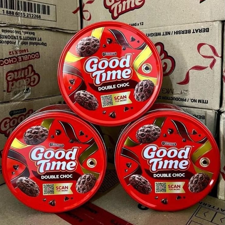 

(1 DUS) GOOD TIME DOUBLE CHOC KALENG 144 GR ISI 12 PCS