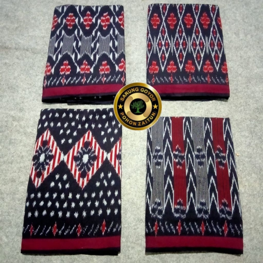 Sarung Goyor Pohon Zaitun - Goyor hitam merah