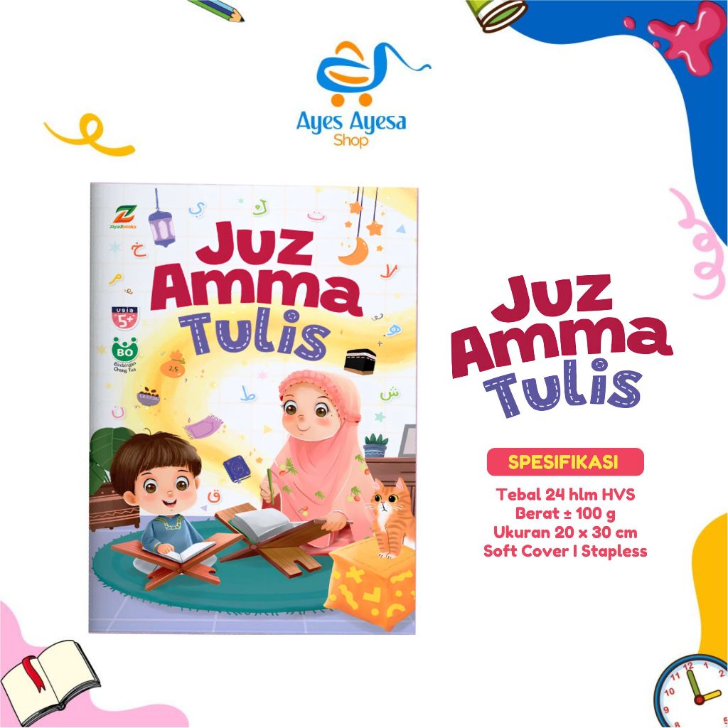 juz amma tulis sendiri kecil besar al quran alquran quran tajwid warna anak lengkap 4 5 tahun tk sd