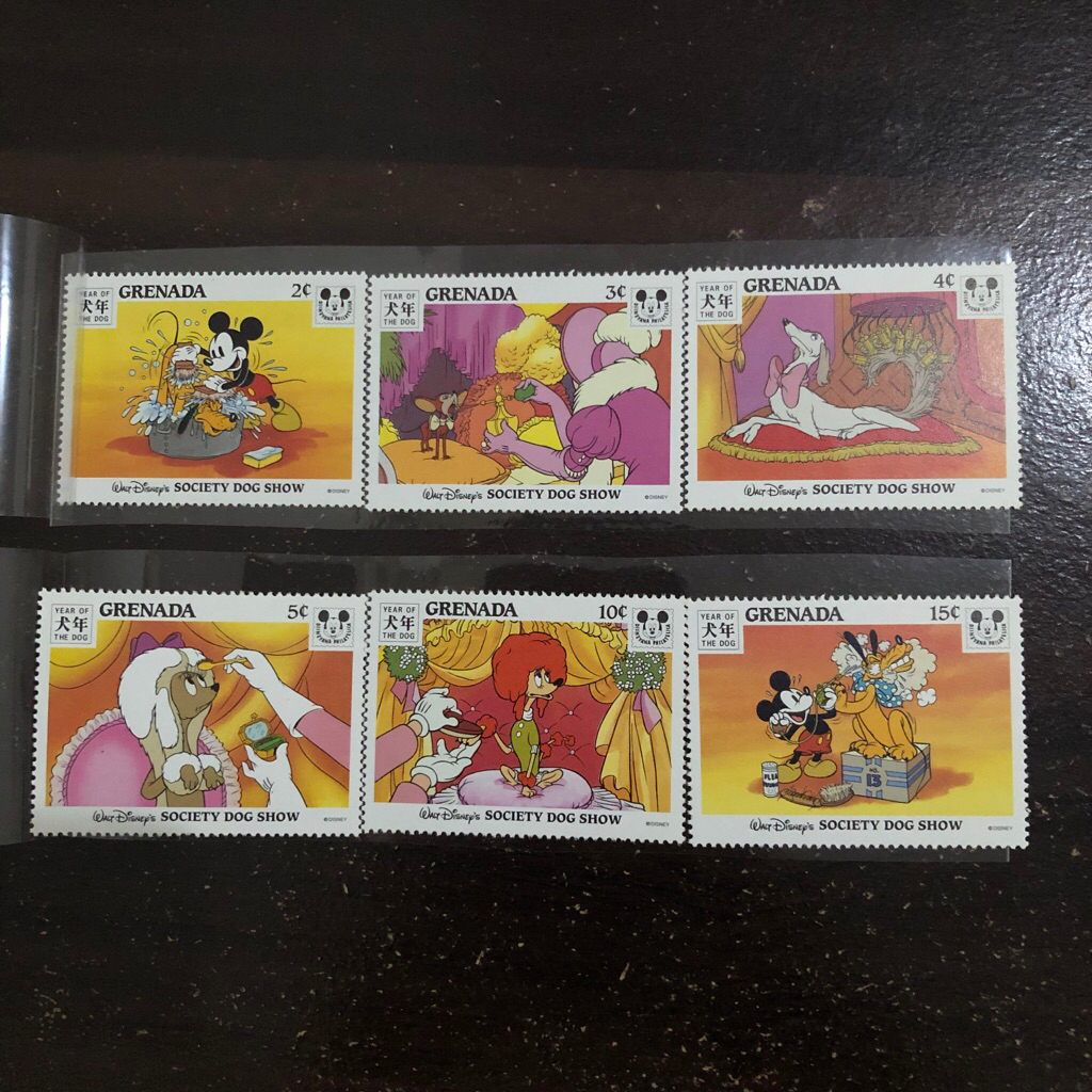 

Perangko Anak Walt Disney Stamp Grenada Year of the Dog Society Dog Show Mickey Mouse Pluto Filateli