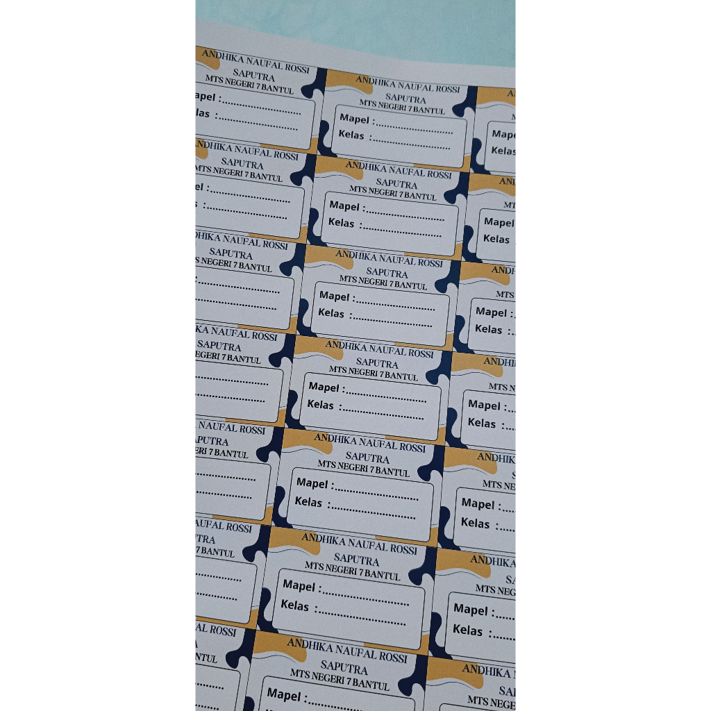 

Stiker Label Nama Buku Custom - 6 pcs| Stiker Nama Anak Sekolah | Anti Air & Tahan Lama