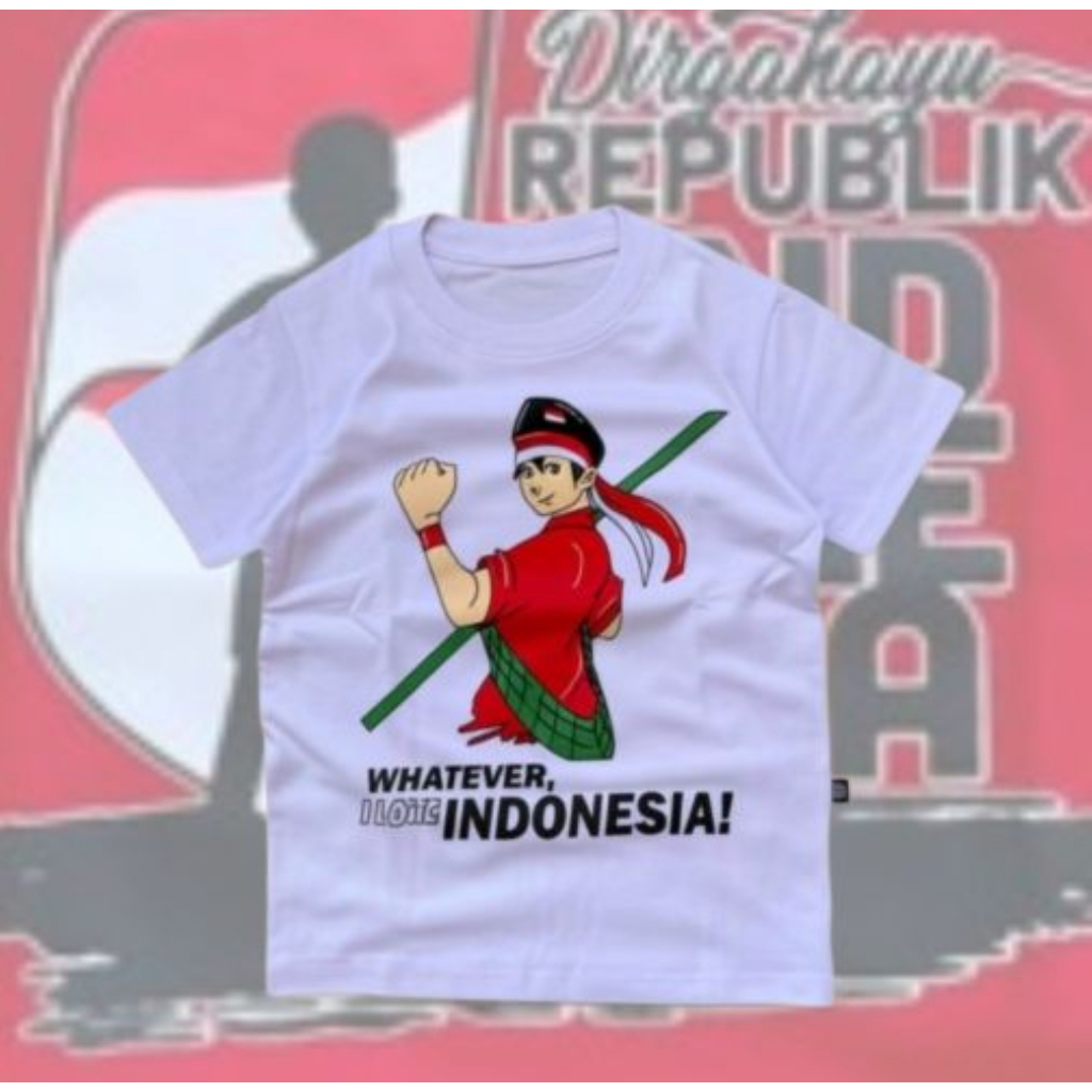 Baju anak kemerdekaan Hut Ri 45 / Kaos anak agustusan usia 4-12 Tahun