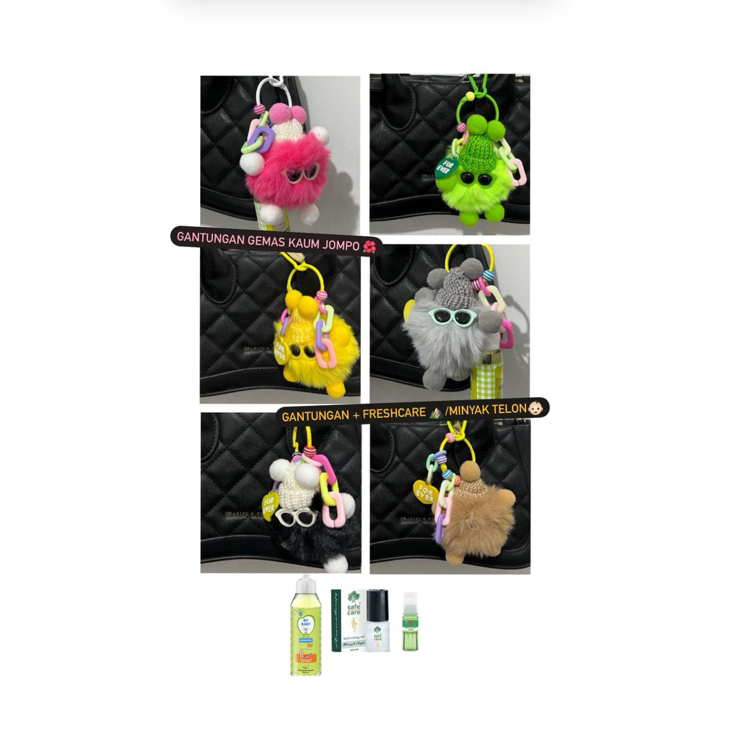 Gantungan kunci jompo custom minyak kayu putih/mintak telon/safecare