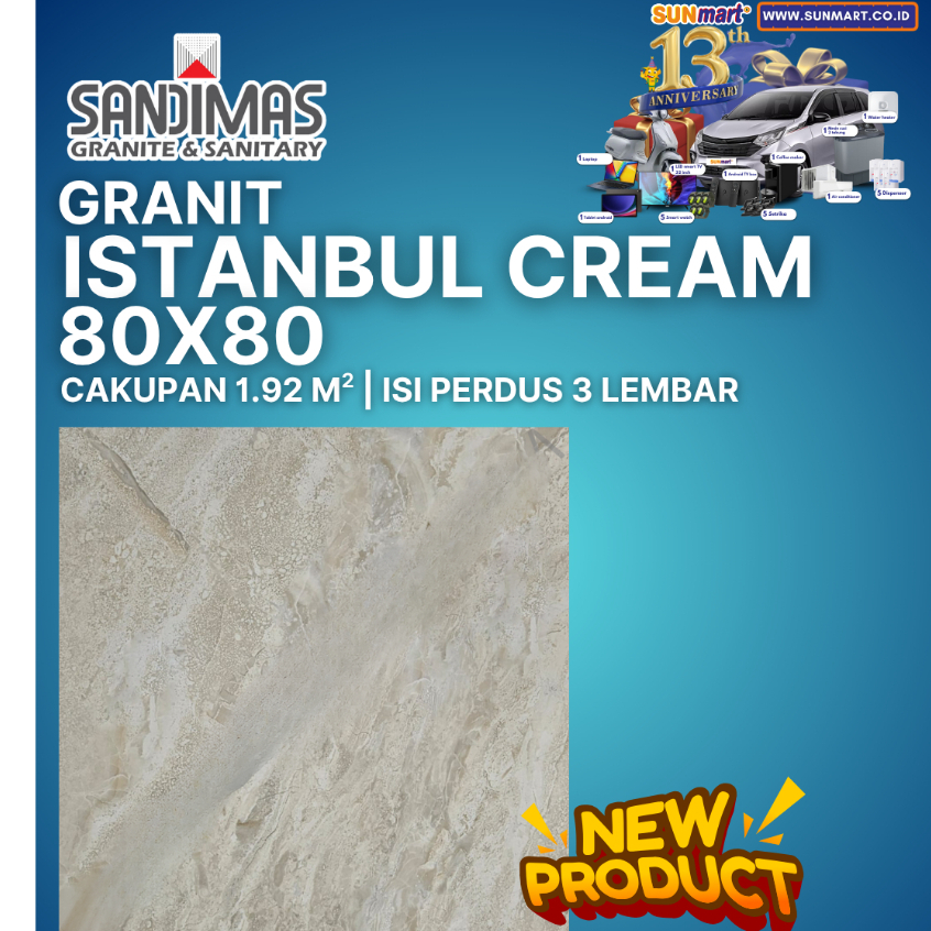 Sandimas Granit Istanbul Cream 80x80