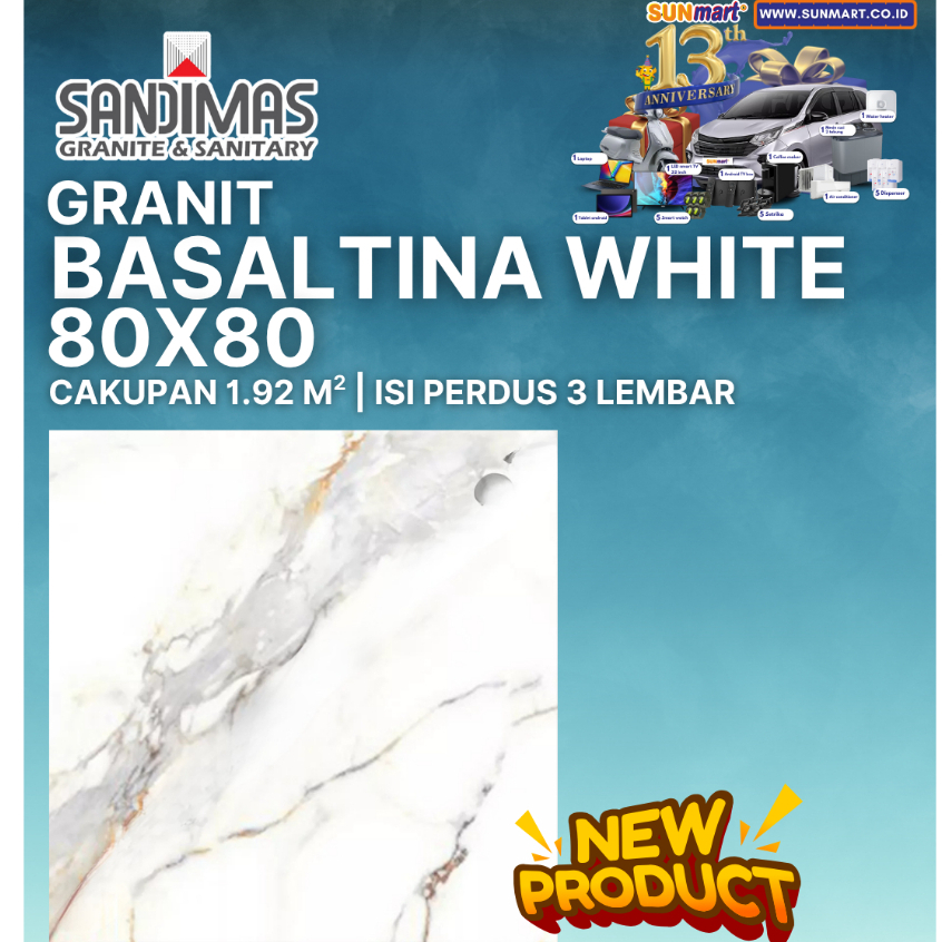 SANDIMAS GRANIT BASALTINA WHITE 80X80