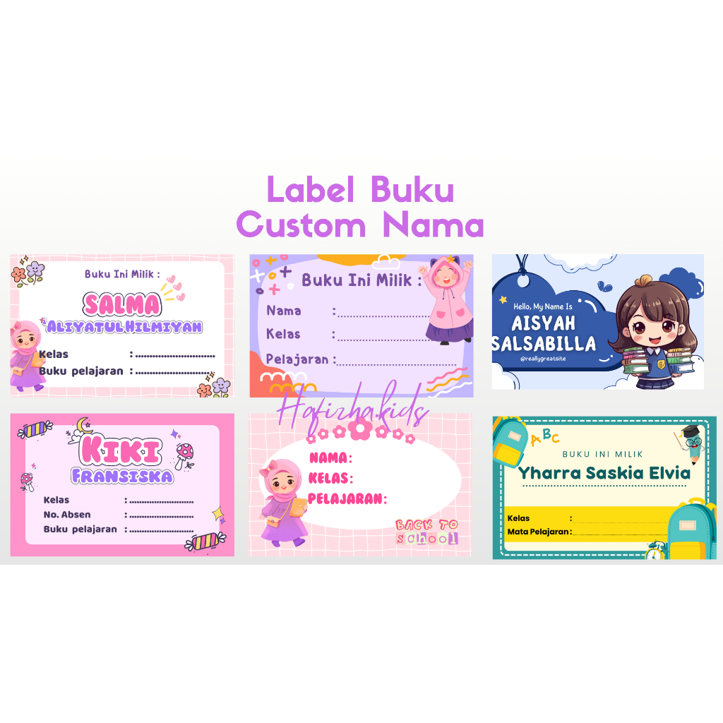 

LABEL NAMA BUKU / STIKER NAMA BUKU SEKOLAH / STIKER BUKU CUSTOM