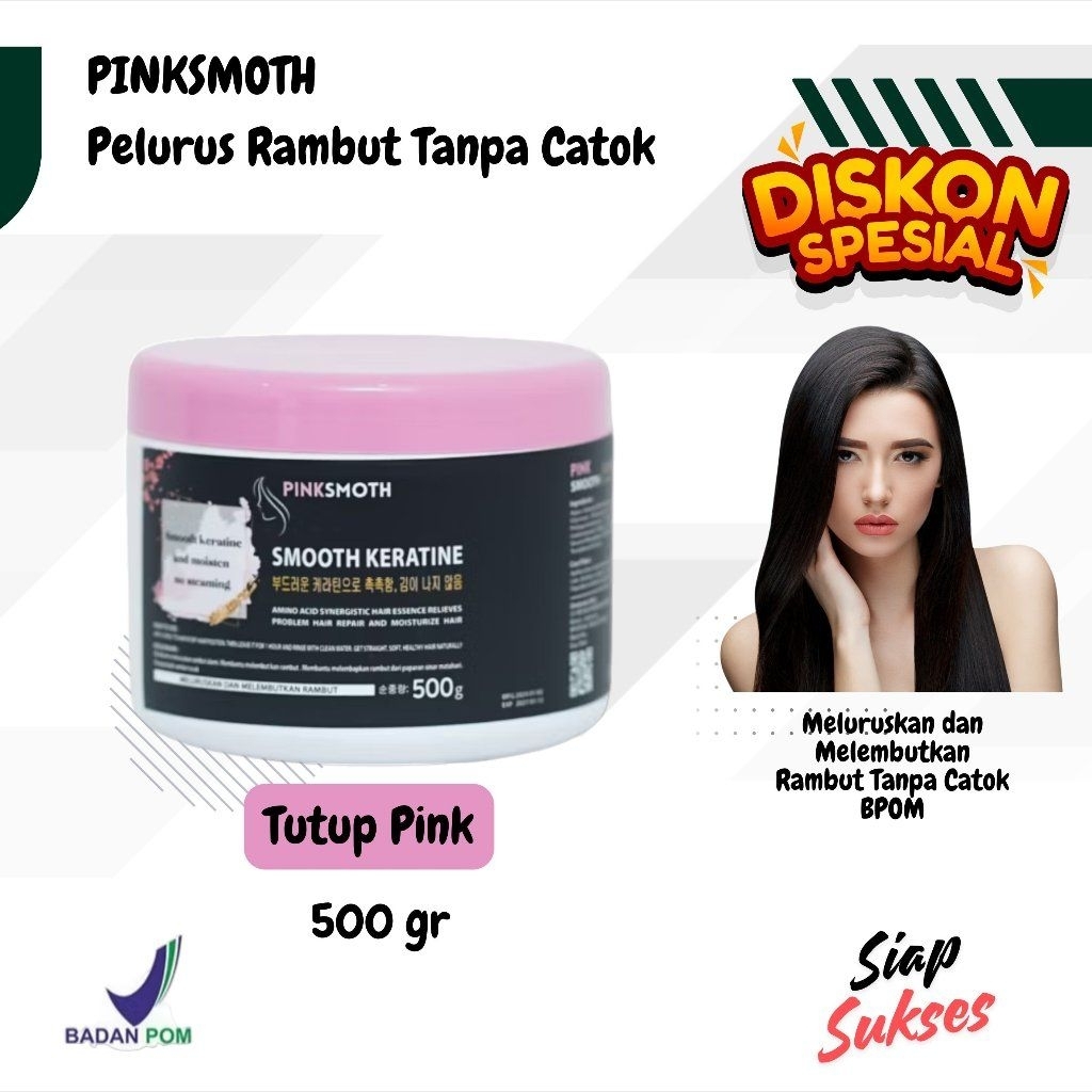 SMOOTH KERATIN Pelurus Rambut Keriting Lurus Permanen Tanpa Catok BPOM 500 ML Besar Keratin Smoothin