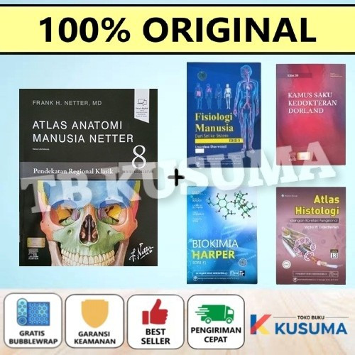 PAKET BUKU NETTER ATLAS ANATOMI MANUSIA FISIOLOGI SHERWOOD HISTOLOGI VICTOR DIFIORE KAMUS SAKU DORLN