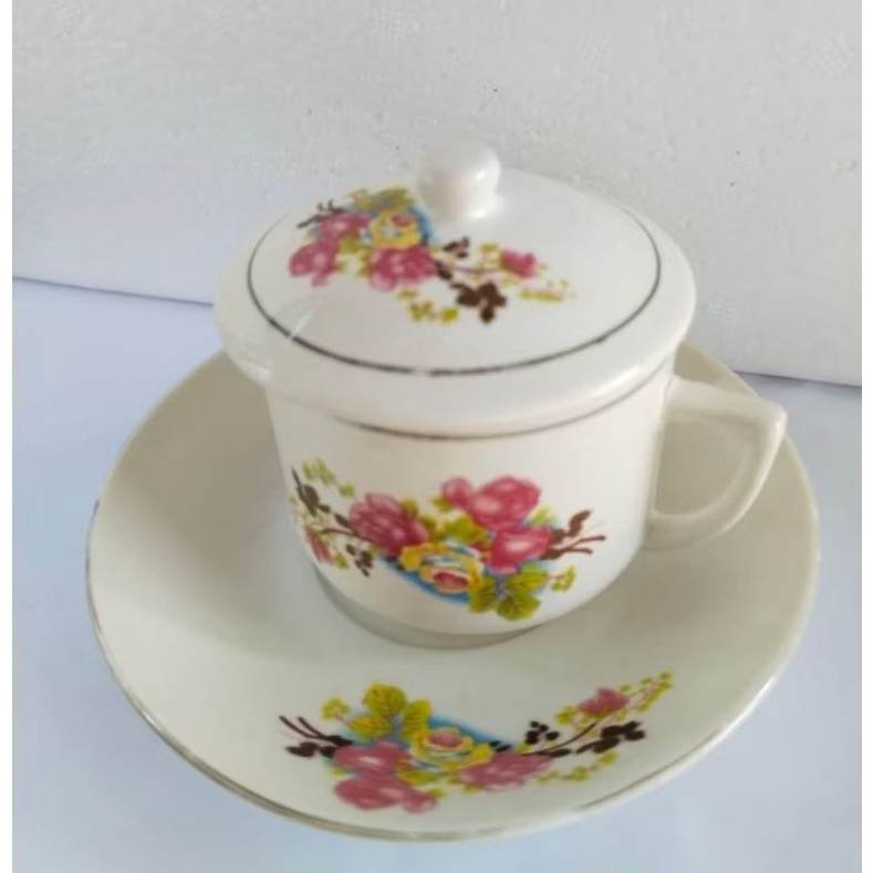 Cangkir kopi set, cangkir warkop, cangkir jadul