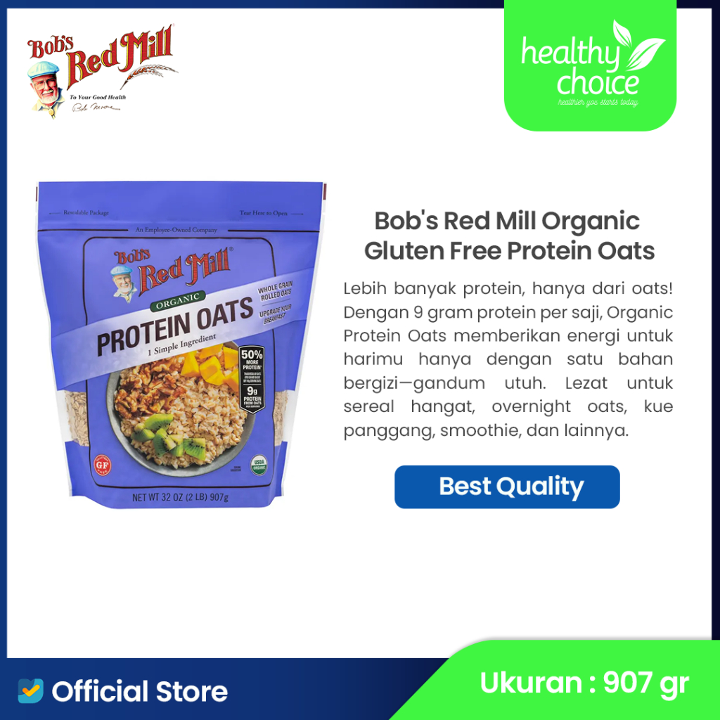 

Bob's Red Mill Gluten Free Organic Protein Oats 907 gr