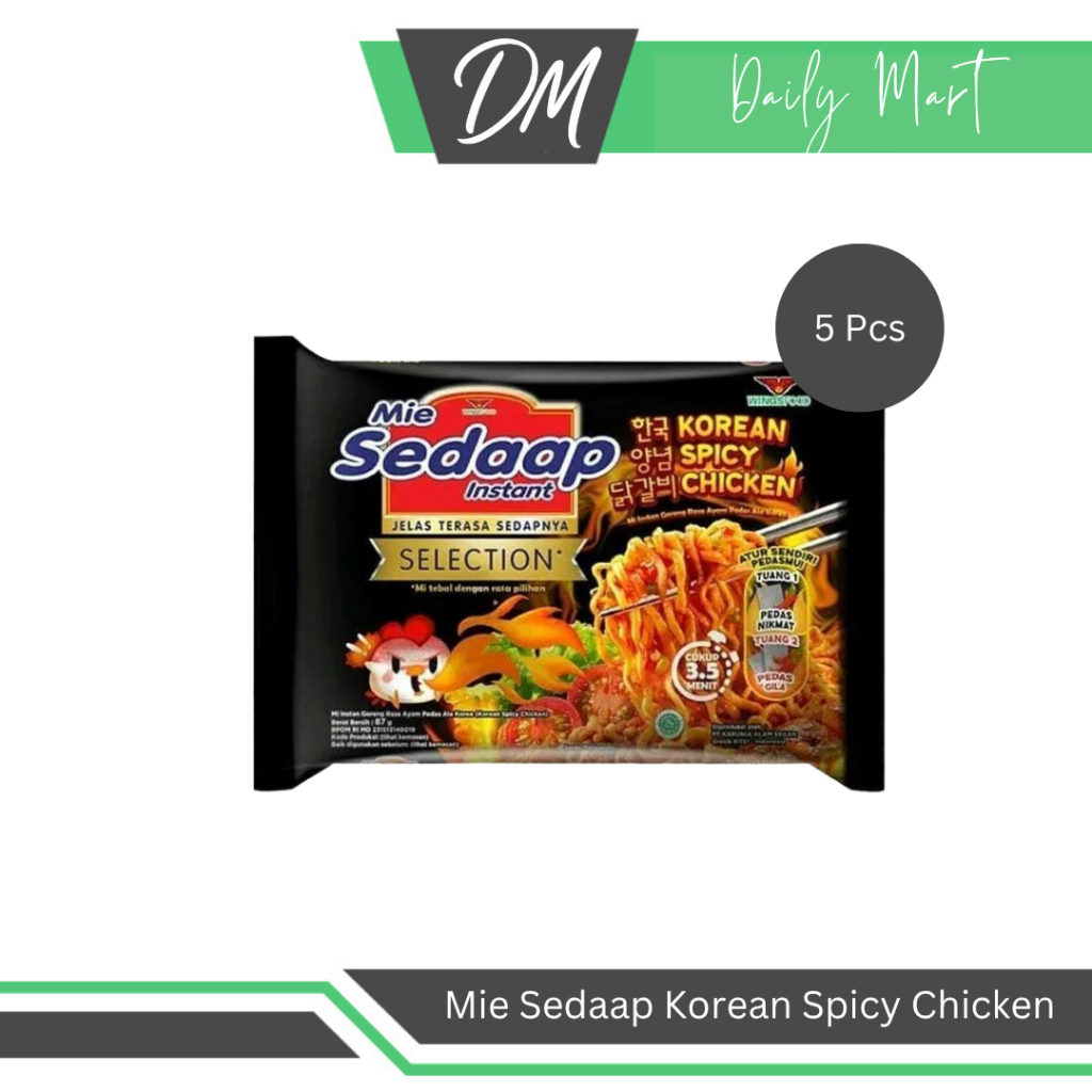 

Mie Sedaap Korean Spicy Chicken (Harga Per 5 Pcs) - Mie Instan Korea Rasa Ayam Pedas Enak Murah