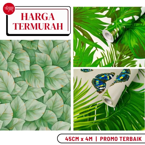 PROMO TERBAIK - Wallpaper Dinding Ruang Tamu Motif Daun Wallpaper Daun Wallpaper Dinding Motif Alam