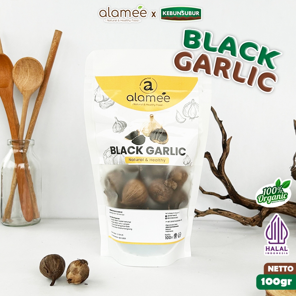 

ALAMEE Black Garlic Bawang Hitam Tunggal Lanang Premium 100gr Kebunsubur