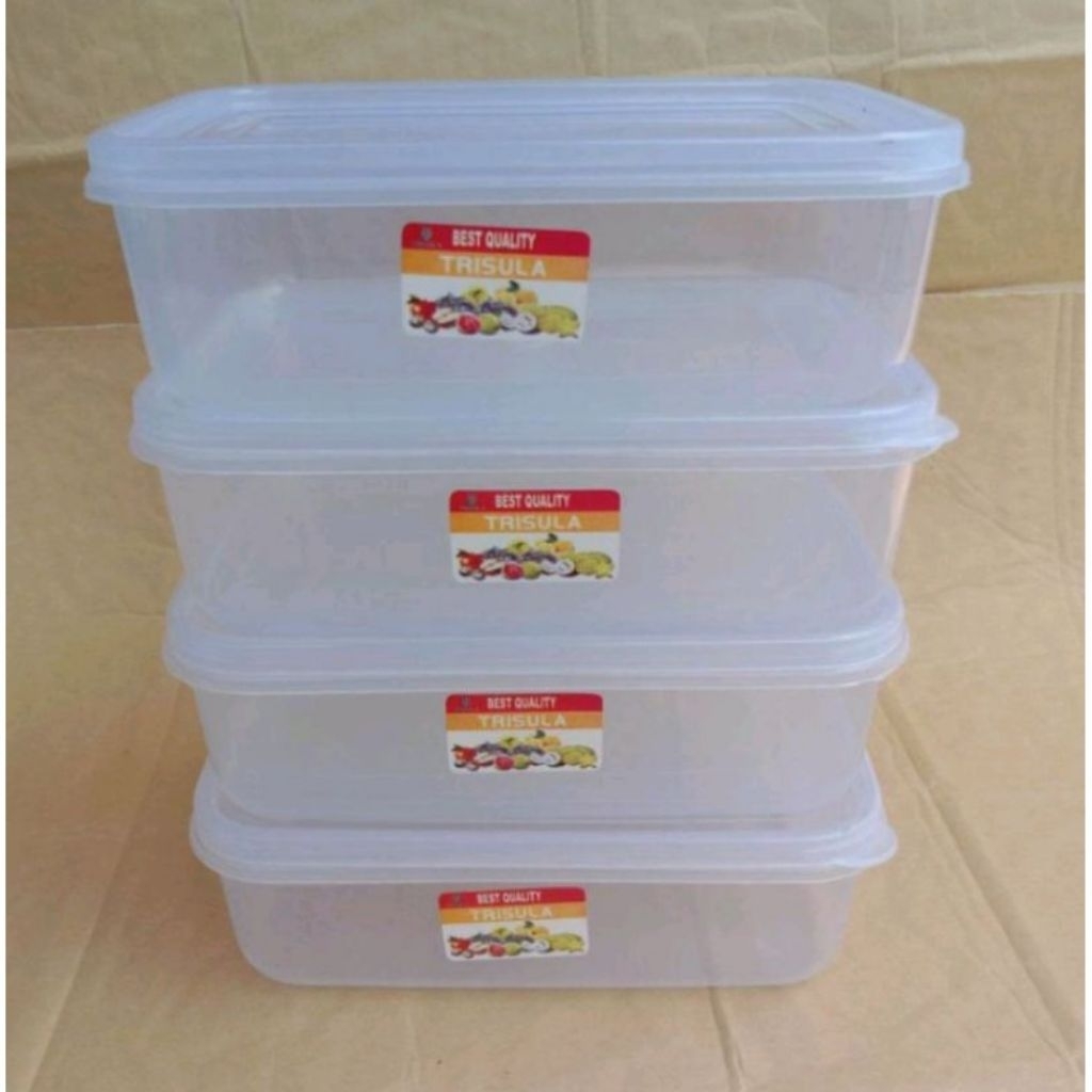 Toples Persegi Kmp Mutiara /Trisulla 700ml Kotak Box Plastik  Serbaguna
