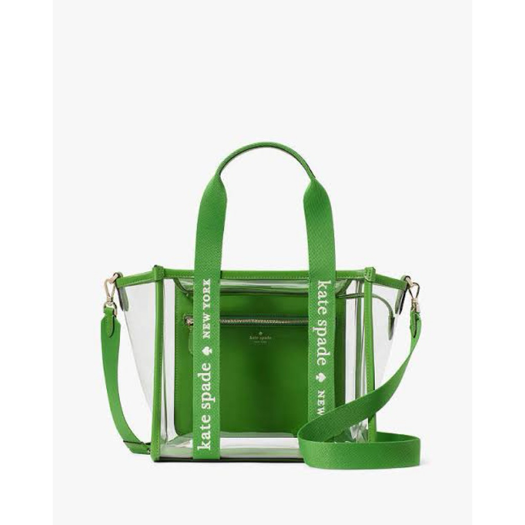 Tas Kate Spade Kip Clear Small Tote Green AUTHENTIC