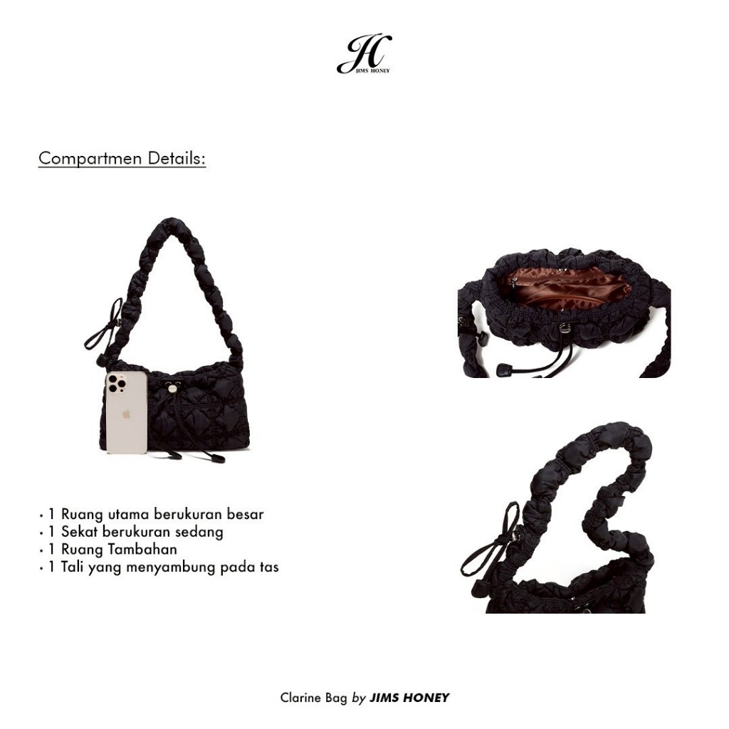 JIMS HONEY CLARINE BAG Tas Selempang Shoulder Bag Wanita Slingbag Cewek Jimshoney Trendy Elegan Kulit
