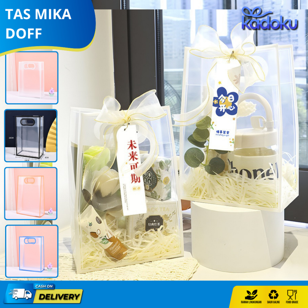 Tas mika transparan / Totebag mika / Goodiebag mika transparan I Tas Mika Goodie Bag Doff Transparan