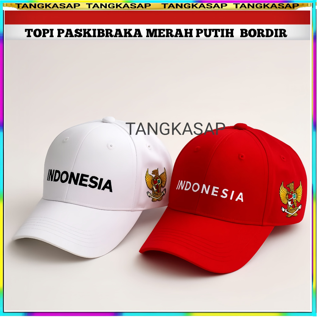 Topi Baseball Bordir Garuda Indonesia Merah Putih Garuda pancasila - Tangkasap