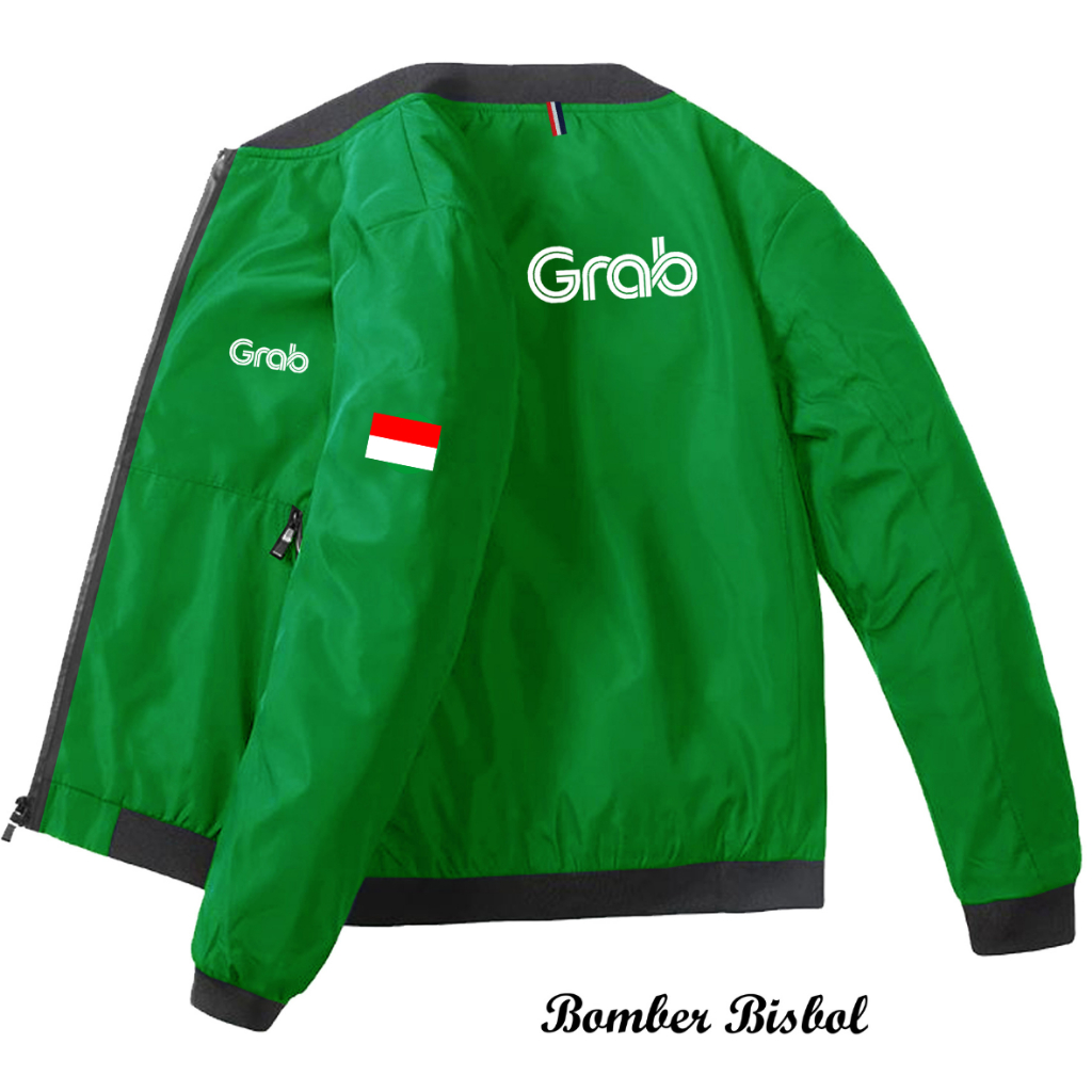 JAKET DRIVER OJOL COWO CEWEK TERBARU JAKET BOMBER G R B-Jaket Bomber Hitam Taslan Anti Air grb