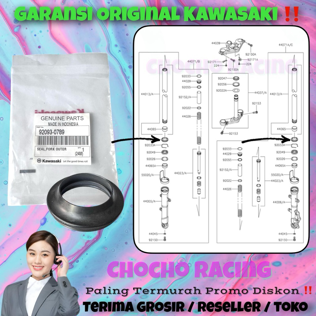 [0789] PROMO DISKON - SIL DEBU SHOCK DEPAN NINJA 250 FI OLD N250FI OLD INJEKSI ORI ASLI KAWASAKI  92