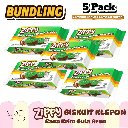 

[BUNDLING 5 PACK] ZIPPY BISKUIT KRIM GULA AREN Kemasan Pack