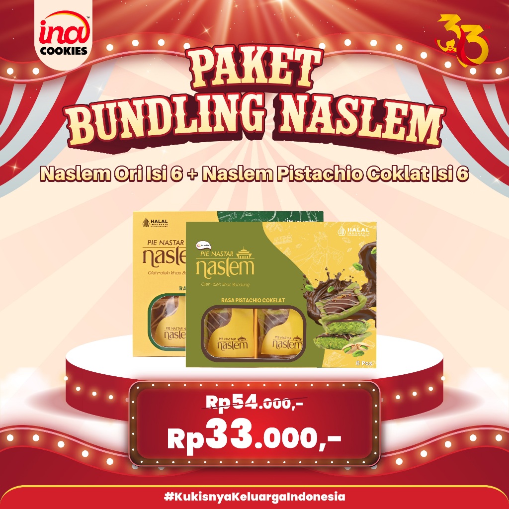 

Paket Bundling Naslem By Ina Cookies ( Naslem Original isi 6 + Naslem Pistachio Coklat isi 6 )