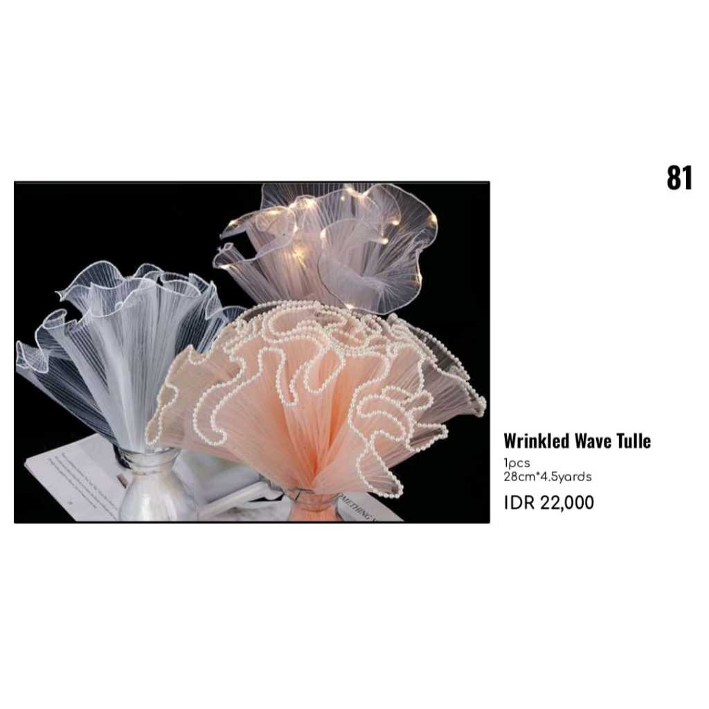 

MY Supplies - Wrapping Flowers Wrinkled Wave Tulle Korean Lace Mesh Mermaid Tile Renda Buket Bunga