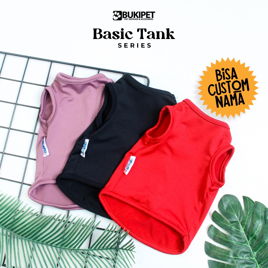 Baju kucing anjing cowok cewek lucu murah - Bukipet Basic Tank Series