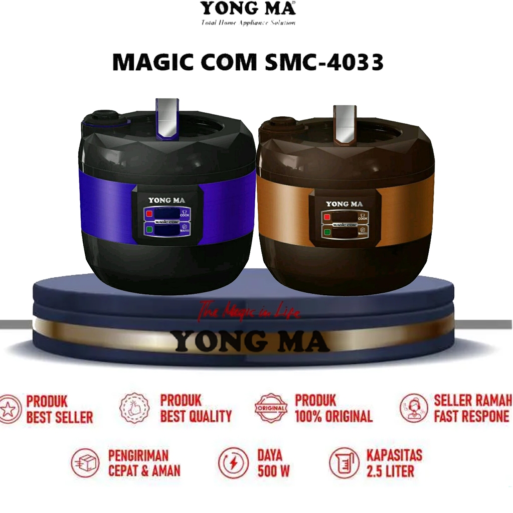 Yong Ma Magic Com SMC 4033 Rice Cooker 2.5 Liter Yong Ma 3in1