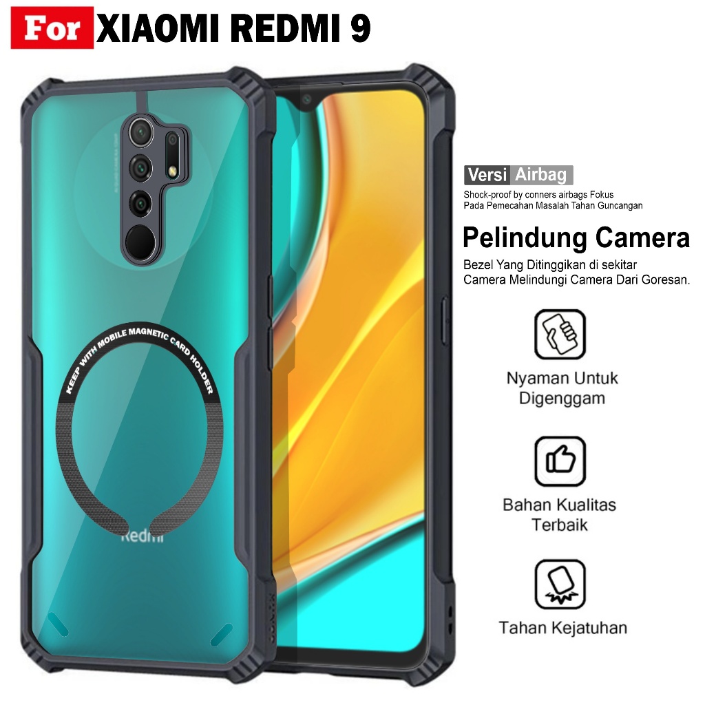 NEW Case REDMI 9 / REDMI 9A / REDMI 9C HardCase Shockproof Armor Transparant Free Ring Magsef