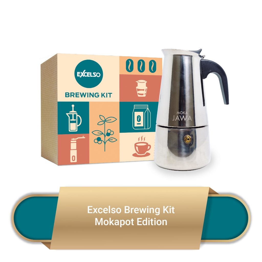 

Excelso Brewing Kit Mokapot Paket Alat Seduh + Kopi Bubuk