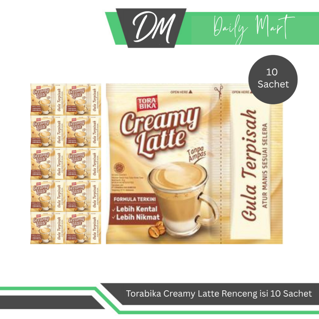 

Torabika Creamy Latte Renceng Isi 10 Sachet - Kopi Instan Premium Kental Enak Murah